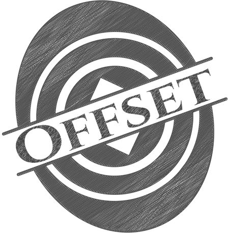 Offset pencil strokes emblem