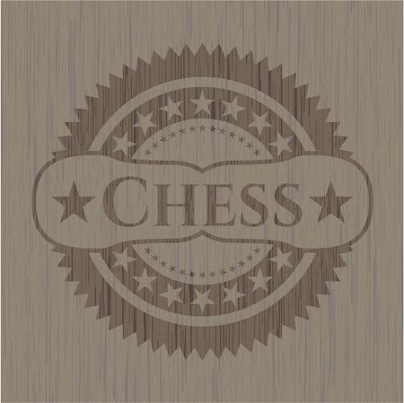 Chess retro wooden emblem