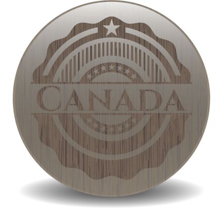 Canada retro style wood emblem