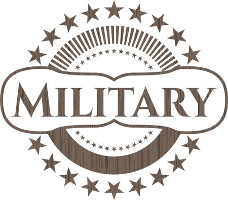 Military retro style wood emblem