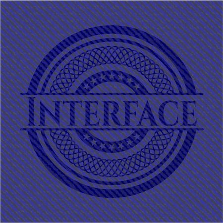 Interface emblem with jean background