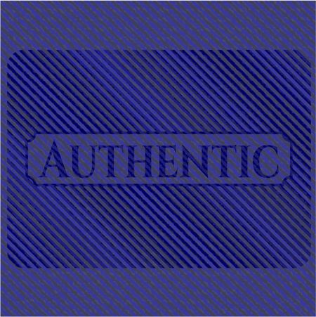 Authentic emblem with denim high quality background