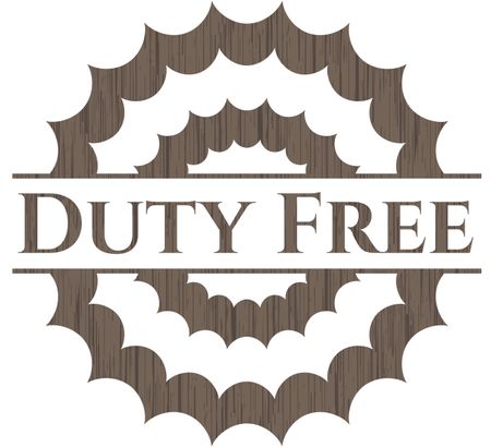 Duty Free retro wooden emblem