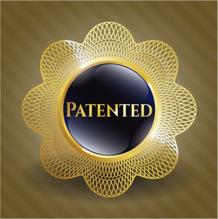 100% Recycled golden emblem or badge