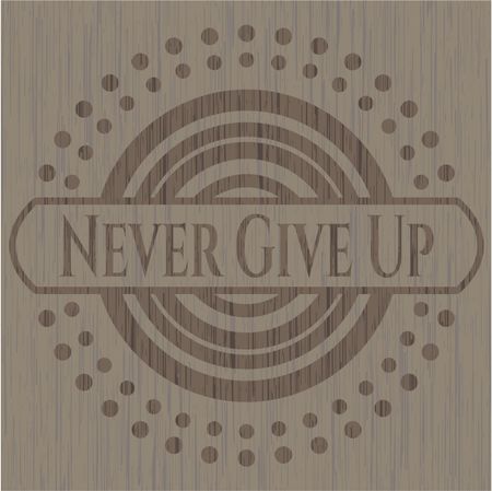 Never Give Up wood emblem. Vintage.