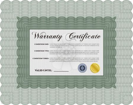 Sample Warranty. Border, frame. With linear background. Beauty design. 