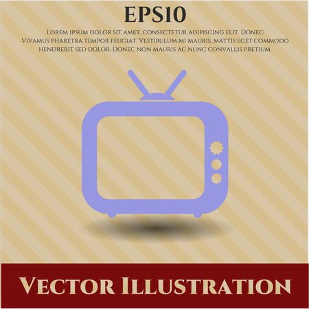 old tv television icon vector symbol flat eps jpg