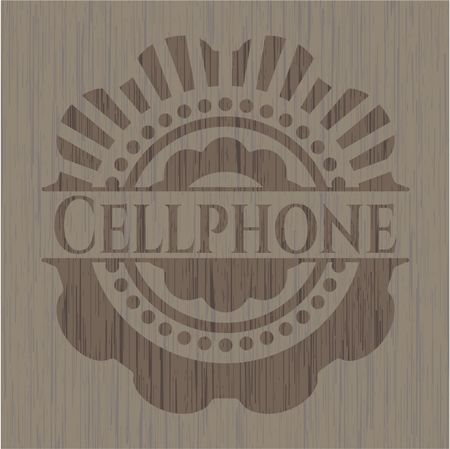 Cellphone retro wooden emblem