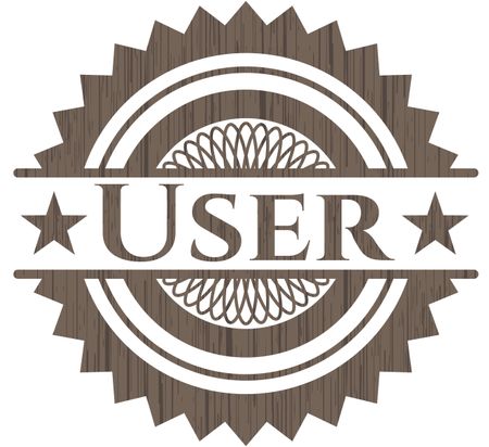 User wood icon or emblem