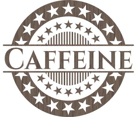 Caffeine wooden emblem. Retro