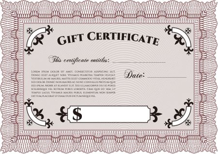 Formal Gift Certificate. Complex background. Lovely design. Customizable, Easy to edit and change colors. 
