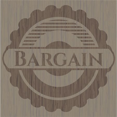 Bargain badge with wooden background