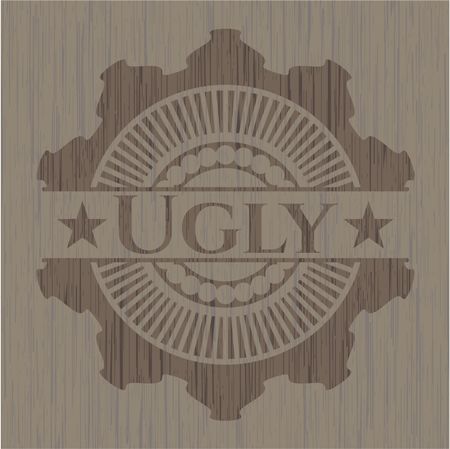 Ugly retro style wood emblem