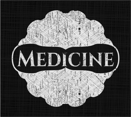 Medicine chalkboard emblem on black board