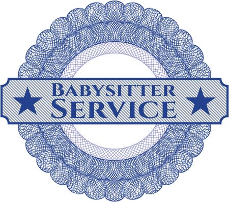 Babysitter Service written inside a money style rosette