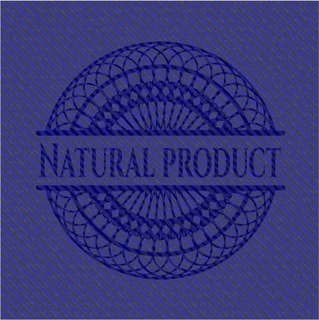 Natural Product emblem with jean texture