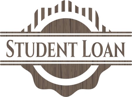 Student Loan wood emblem. Vintage.