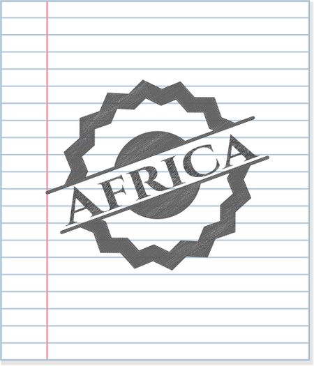 Africa emblem with pencil effect
