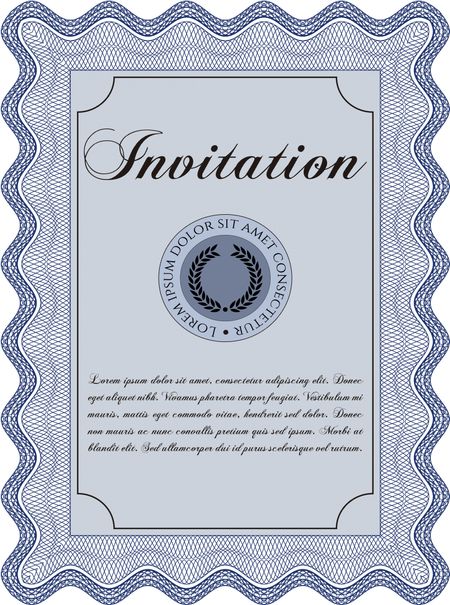 Retro vintage invitation template. Sophisticated design. 