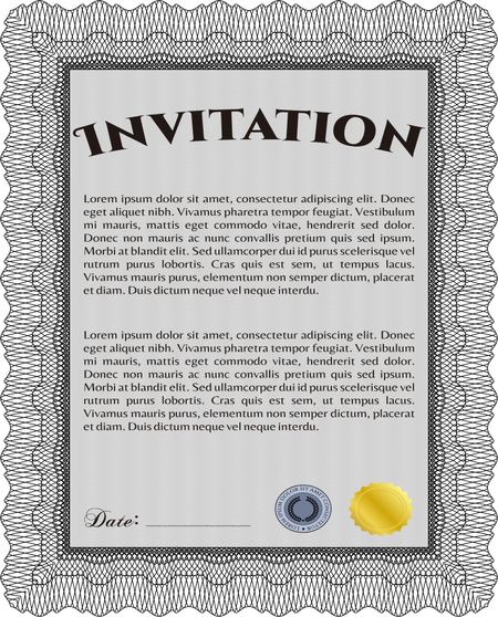 Retro vintage invitation template. 