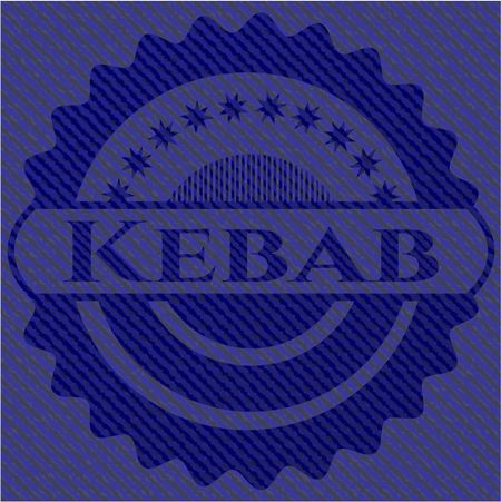 Kebab jean or denim emblem or badge background