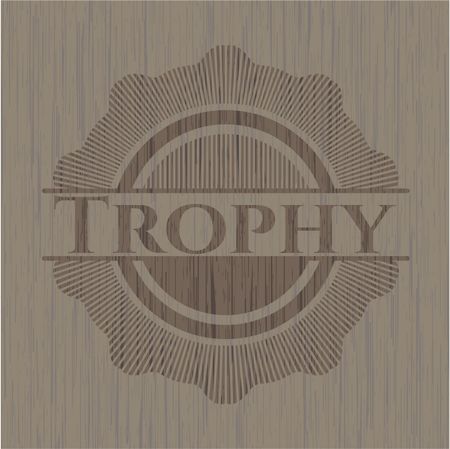 Trophy wooden emblem. Vintage.