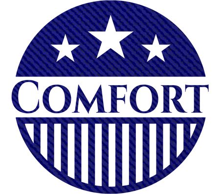 Comfort badge with jean texture