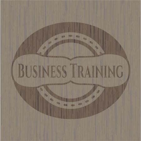 Business Training vintage wooden emblem