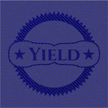 Yield badge with denim texture