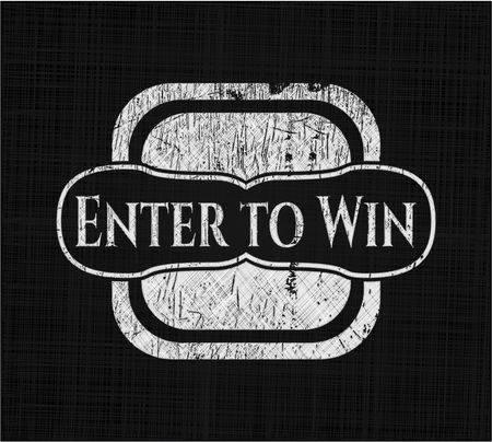 Enter to Win chalkboard emblem written on a blackboard