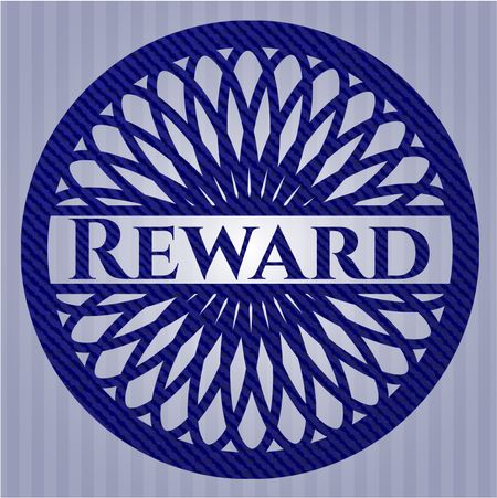 Reward badge with denim texture