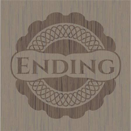 Ending wood icon or emblem