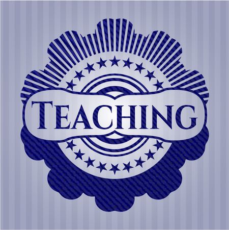 Teaching badge with jean texture