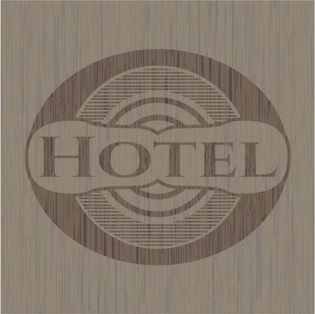Hotel wood emblem. Retro