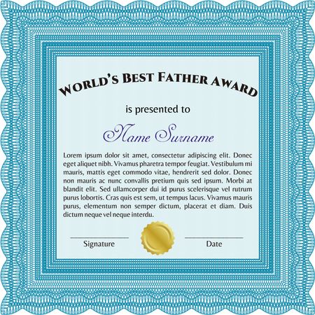 World's Best Father Award Template. Customizable, Easy to edit and change colors. Complex background. Excellent design. 