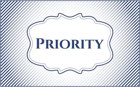 Priority poster or card