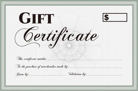 Vector Gift Certificate. Customizable, Easy to edit and change colors. Complex background. Excellent design. 