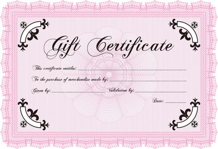 Gift certificate. Nice design. Easy to print. Detailed. 