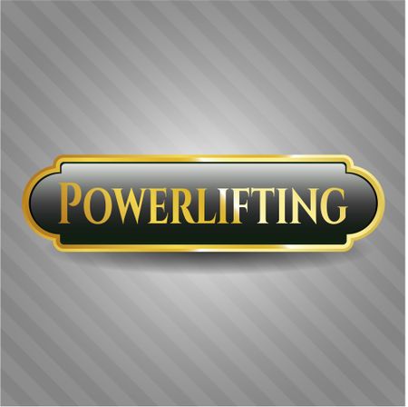 Powerlifting gold badge or emblem