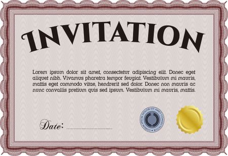 Retro vintage invitation template. 