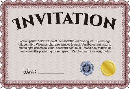 Retro vintage invitation template.