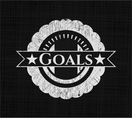 Goals chalkboard emblem on black board