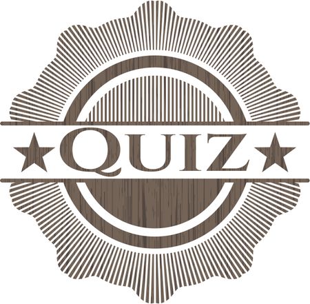 Quiz vintage wooden emblem