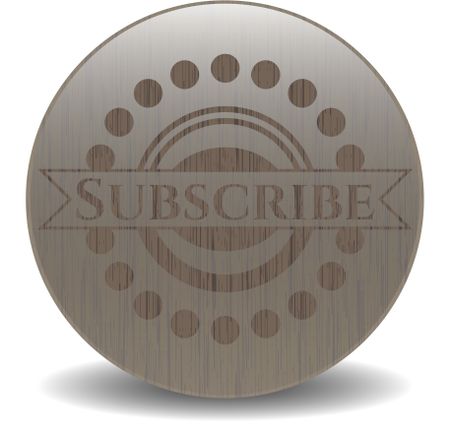 Subscribe wood emblem. Retro