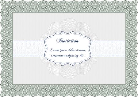 Invitation template. Easy to print. Nice design. Detailed.