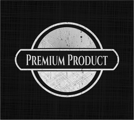 Premium Product chalkboard emblem written on a blackboard