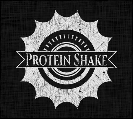 Protein Shake chalk emblem, retro style, chalk or chalkboard texture