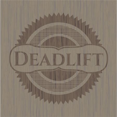 Deadlift wood icon or emblem
