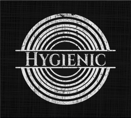 Hygienic chalk emblem, retro style, chalk or chalkboard texture