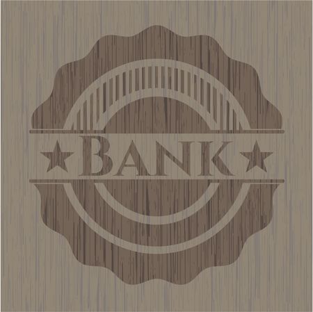 Bank wooden emblem